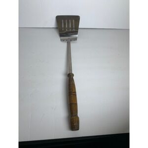 Vintage Stainless Steel Slotted Spatula/Wood Handle USA Made Grill Kitchen Tool